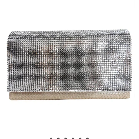Swarovski crystal and python vintage shoulder clutch - Picture 15 of 16